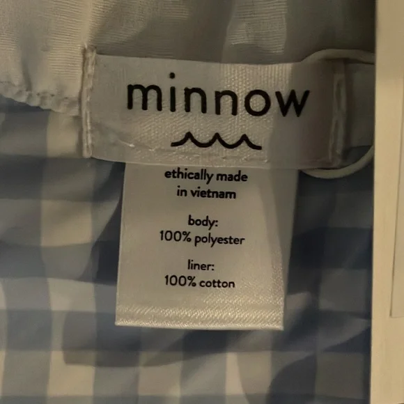 New Minnow Baby Oasis Blue & White Gingham Hat - Picture 2 of 3